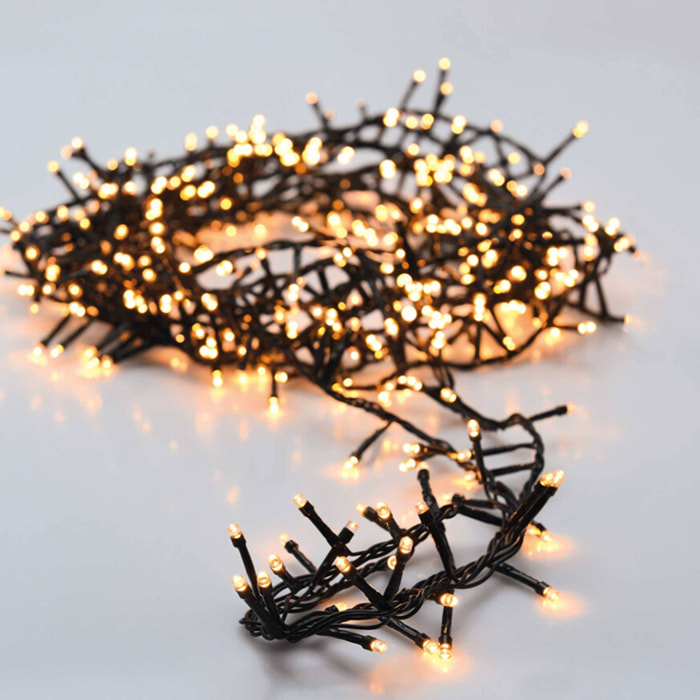 guirnalda con 200 luces led blancas cálidas con 8 funciones y temporizador