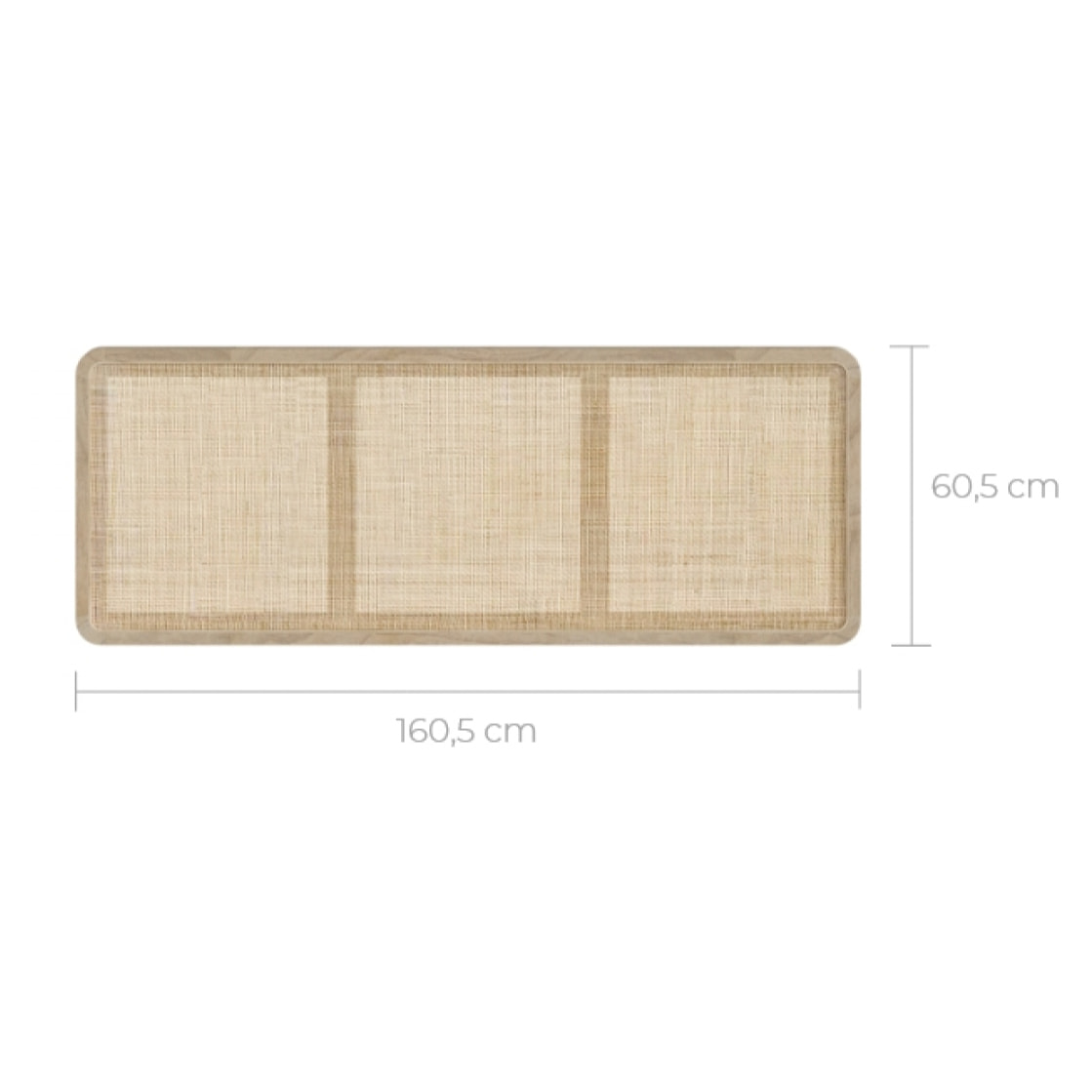 Tête de lit à suspendre en bois et cannage 160 cm - Khao