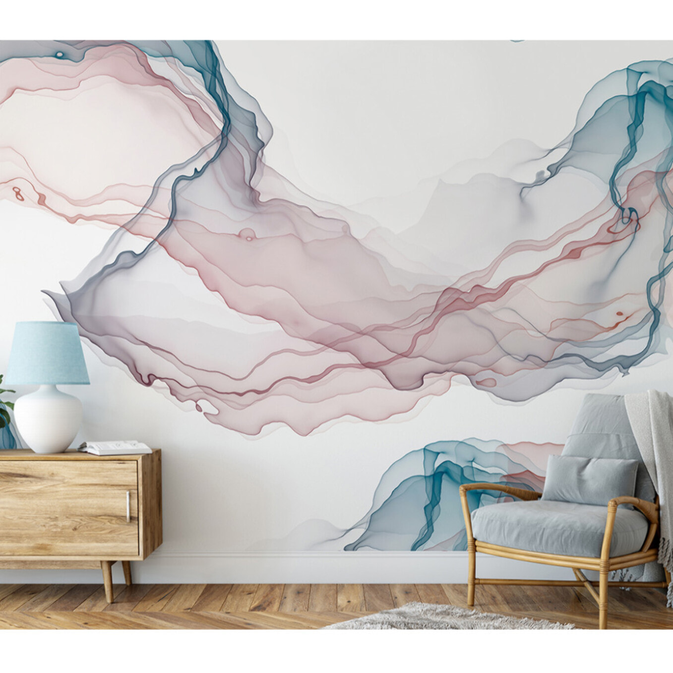 Papier peint panoramique Inki - Un décor mural de 9 lés (432x285cm), créé et fabriqué en France