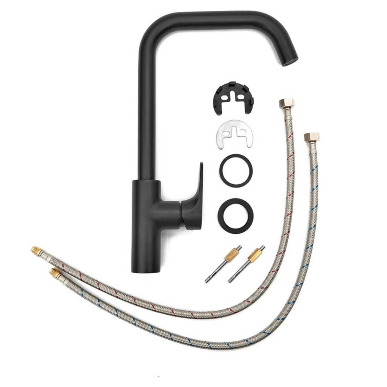 Mitigeur d'évier Swiss Aqua Technologies Dark avec bras pivotant noir SATBSDA280LC