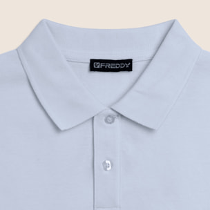 Polo Uomo Freddy in Piquet di Cotone con Logo Outline