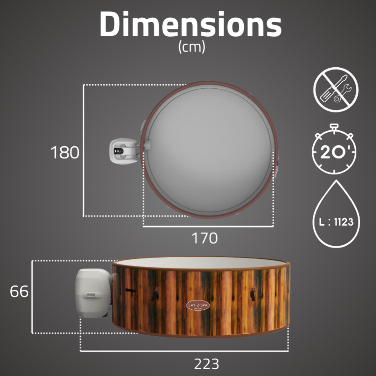 Bestway Spa gonflable rond Lay-Z-Spa Helsinki AirJet avec WiFi 5-7 personnes