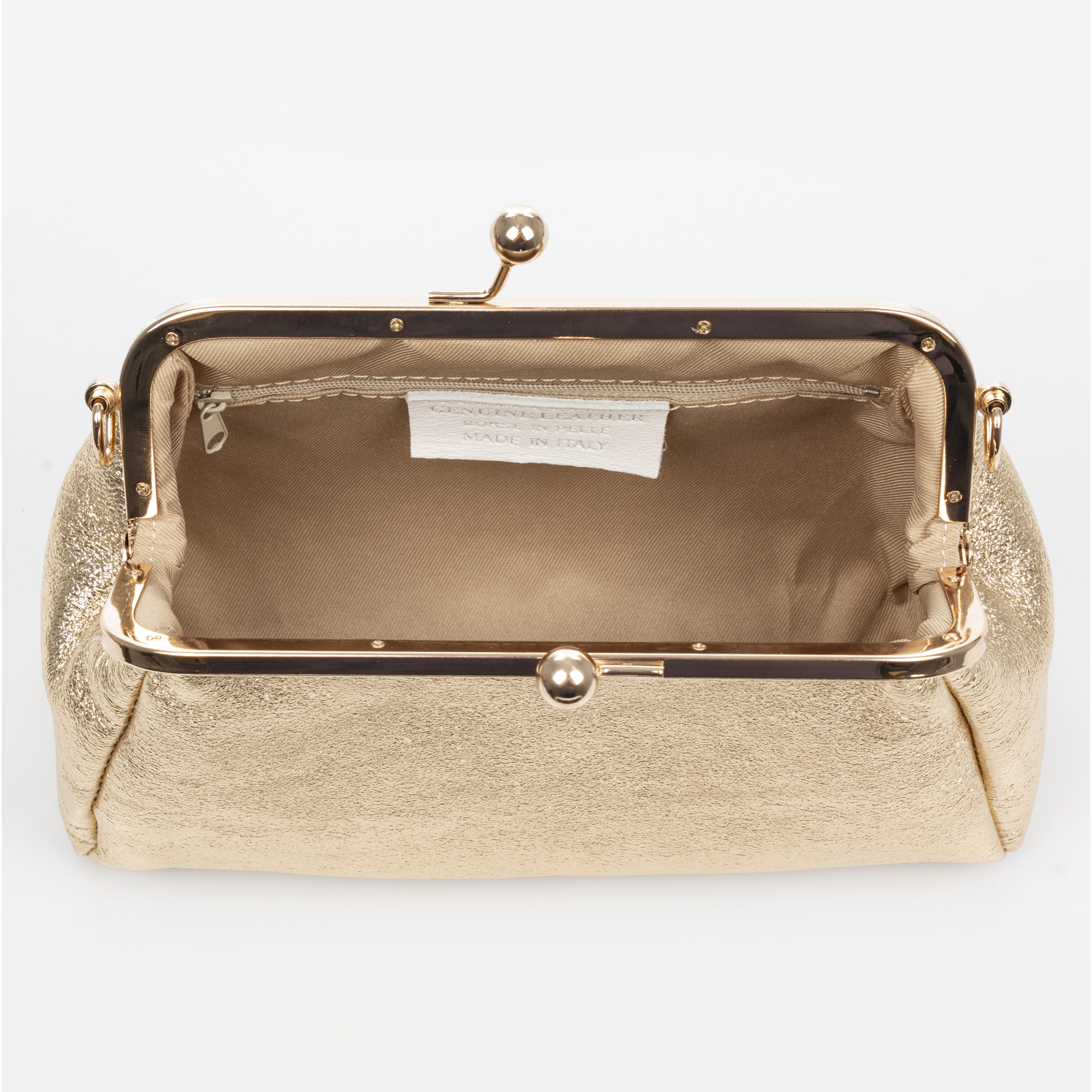 Ambivere borsa a mano Donna. Pelle autentica Camoscio finitura lucida laccata.