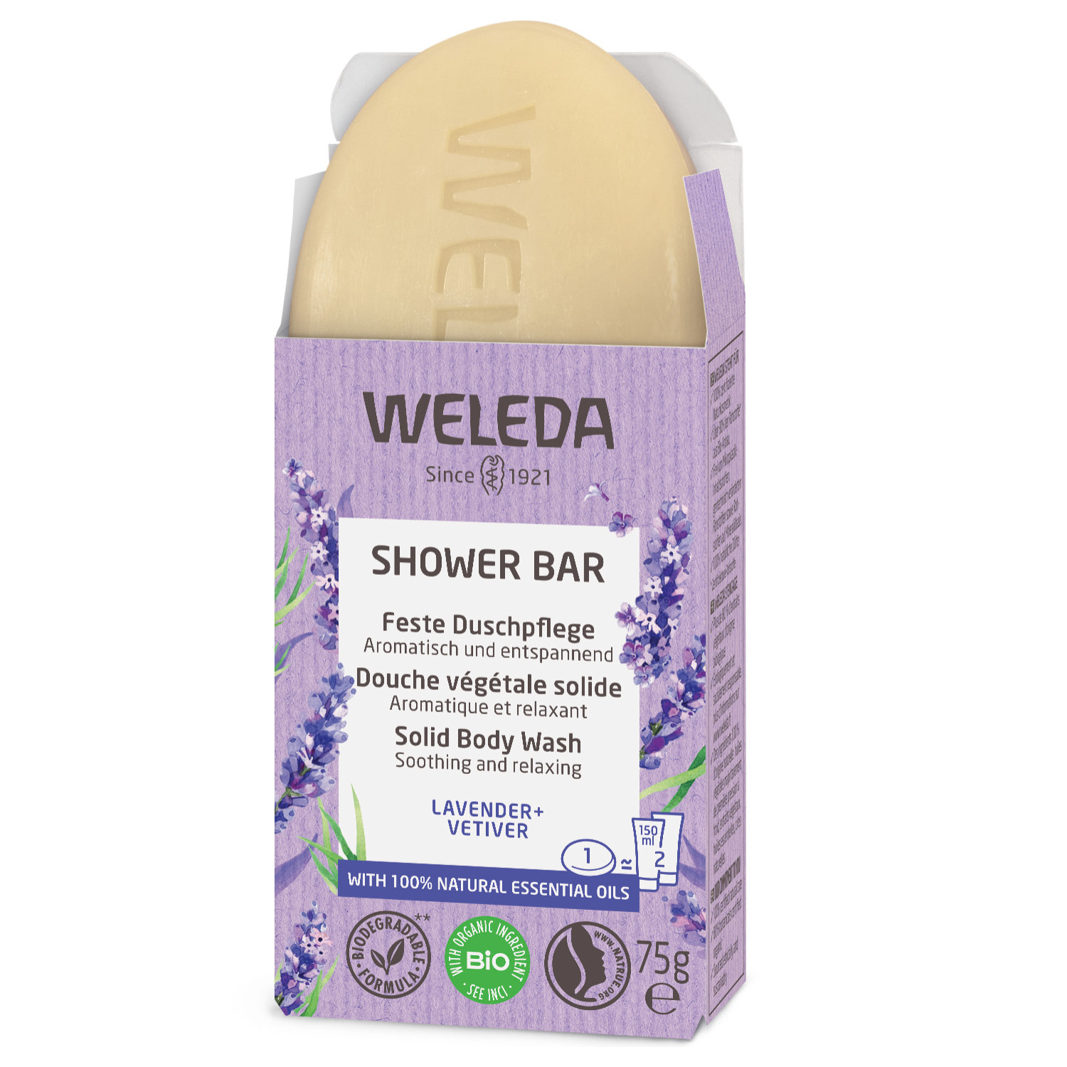 WELEDA - Douche végétale solide Lavande & Vétiver - 75 g