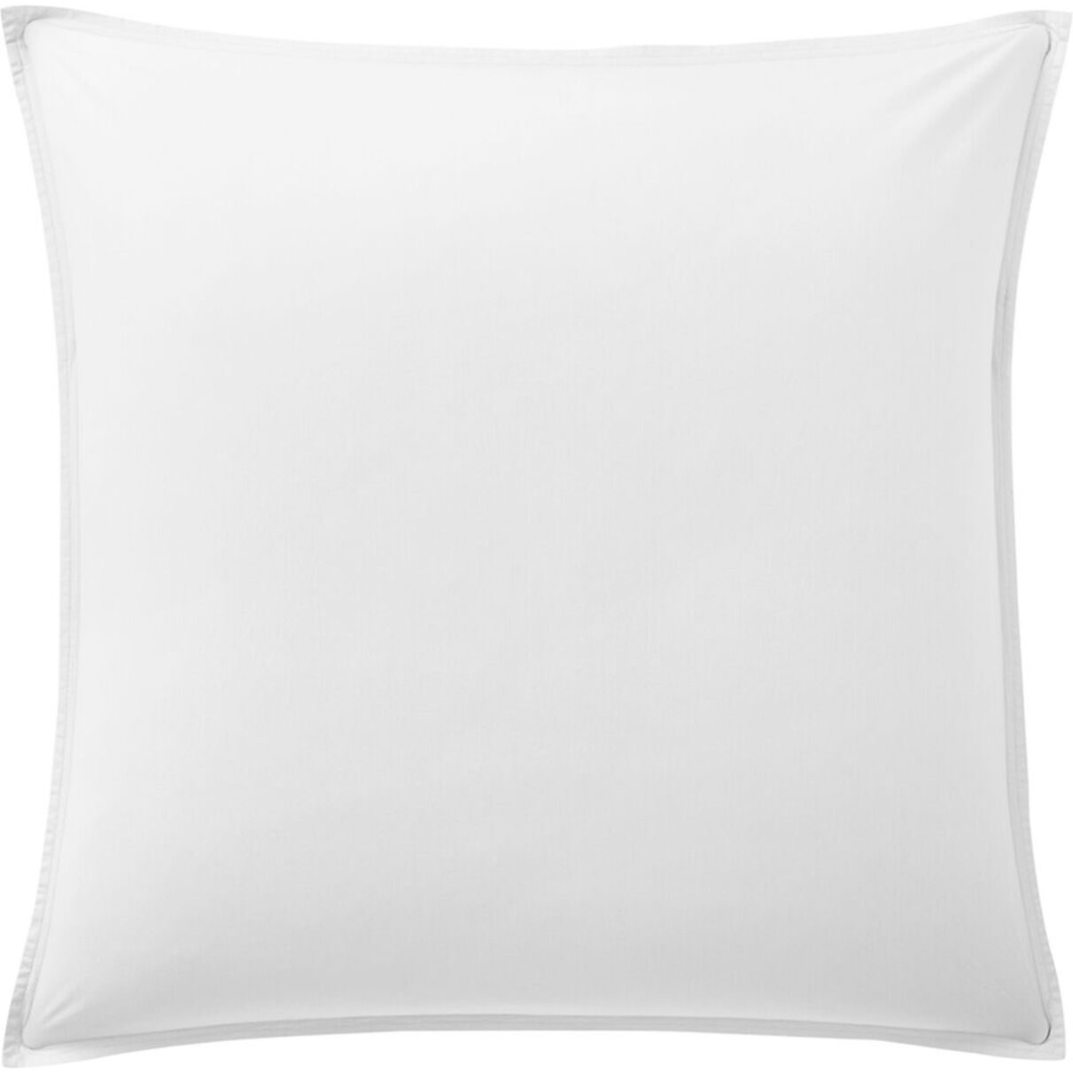 Paire de Taies D'oreiller 100% percale Coton LavÉ 80fils Blanc