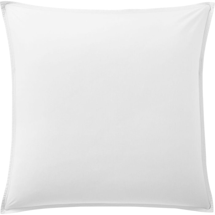 Paire de Taies D'oreiller 100% percale Coton LavÉ 80fils Blanc