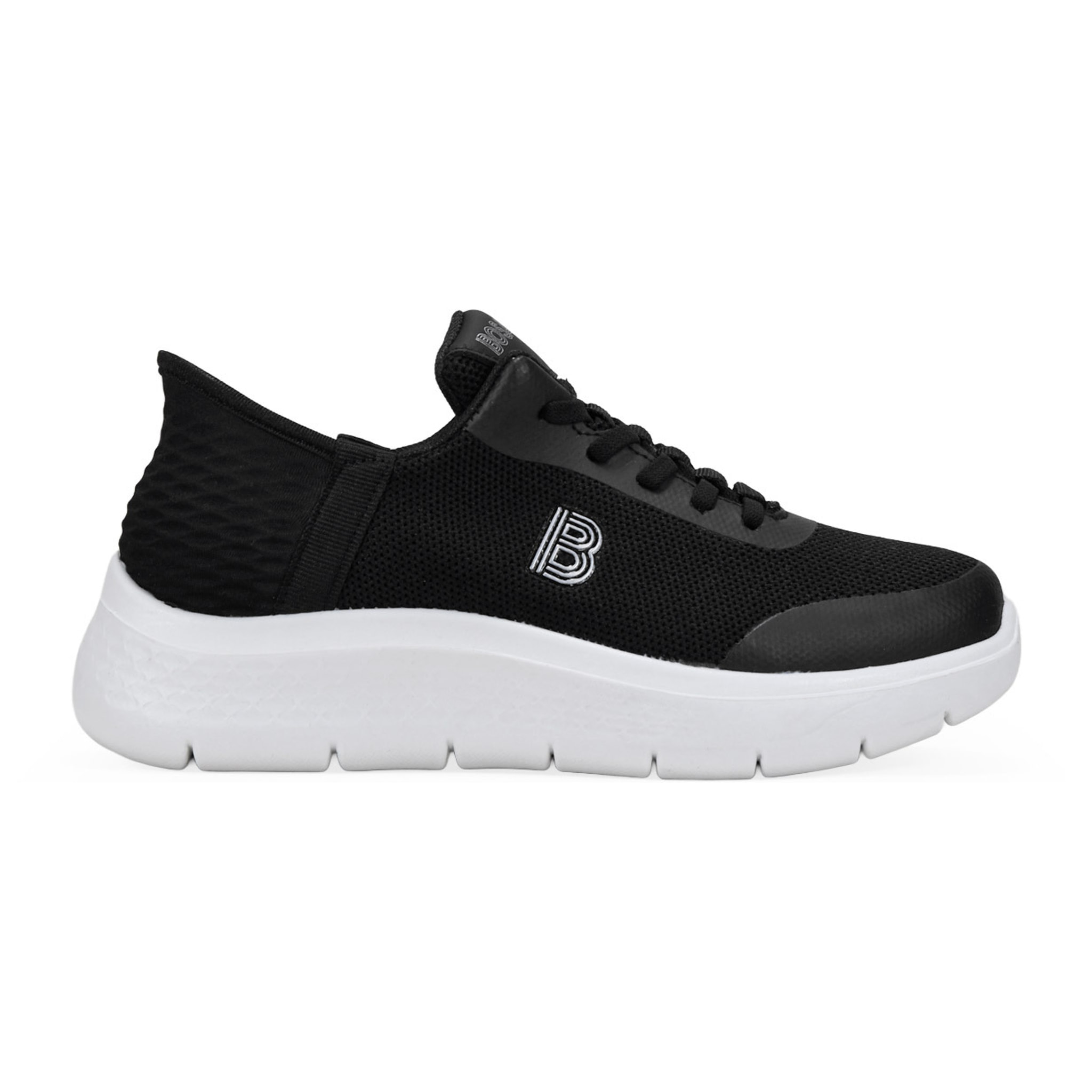 Zapatillas deportivas negras con cordones elásticos