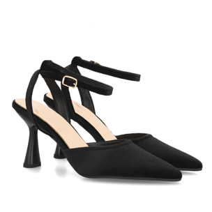 Zapato destalonado elegante con tiras aterciopelado