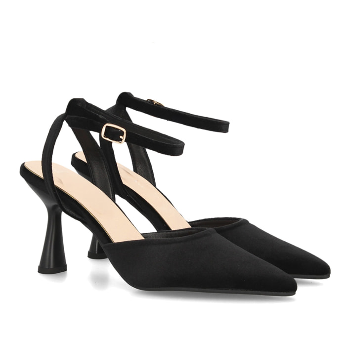 Zapato destalonado elegante con tiras aterciopelado