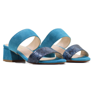 SANDALIA CA-1335 ANTE VERDE (AZUL) PICCARA AZUL