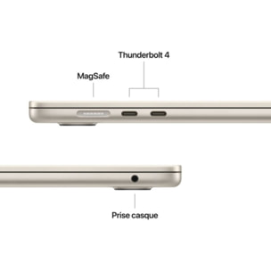 Ordinateur Apple MACBOOK Air 15" Puce M5 CPU 10 / GPU 10 coeurs Mémoire RAM 16Go Stockage 1To SSD Lumière stellaire