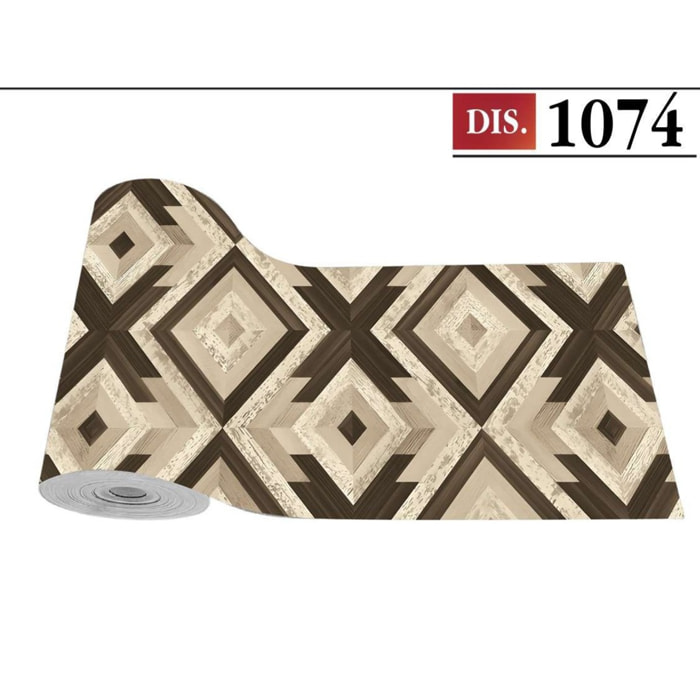 CASSESE HOME Passatoia/Tappeto Bordato in Poliestere con Retro Antiscivolo in PVC Made in Italy_Dec.1074