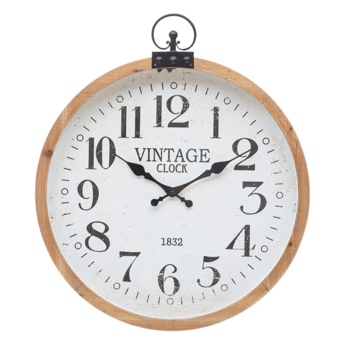 Horloge "Yago" en bois & métal D57cm