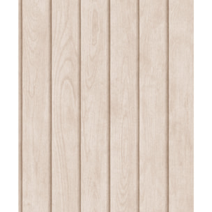 Papier peint lambris bois vertical beige rosé clair
