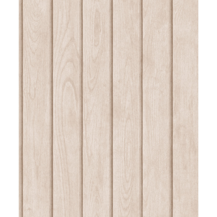 Papier peint lambris bois vertical beige rosé clair