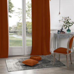 Rideau en velours occultant - Terracotta
