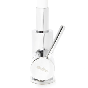 mitigeur cuisine à mémoire de forme, 2 types de jet mousseur ou douchette, courbe en silicone blanc (SIKOBSLPRO290B2F)