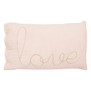 Coussin gaze de coton avec mot doux - Rose Clair