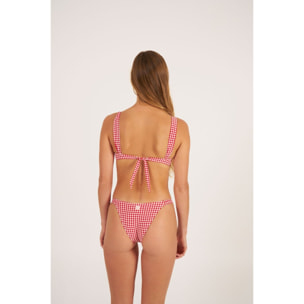 Braga de bikini semibrasileña con estampado vichy