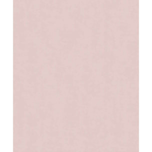 Papier peint uni effet toile lin rose poudré