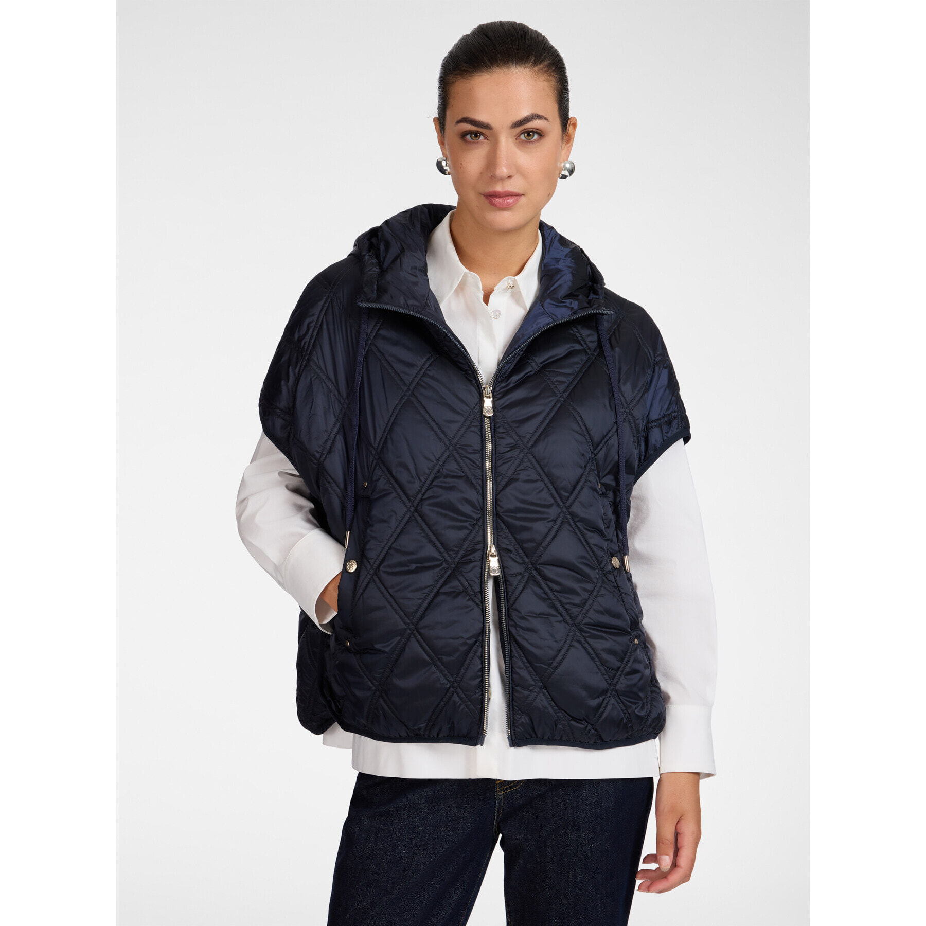Elena Mirò - Piumino lightweight senza maniche con cappuccio - Blu
