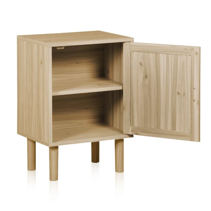 Mesita de noche Made Pino - Rattan
