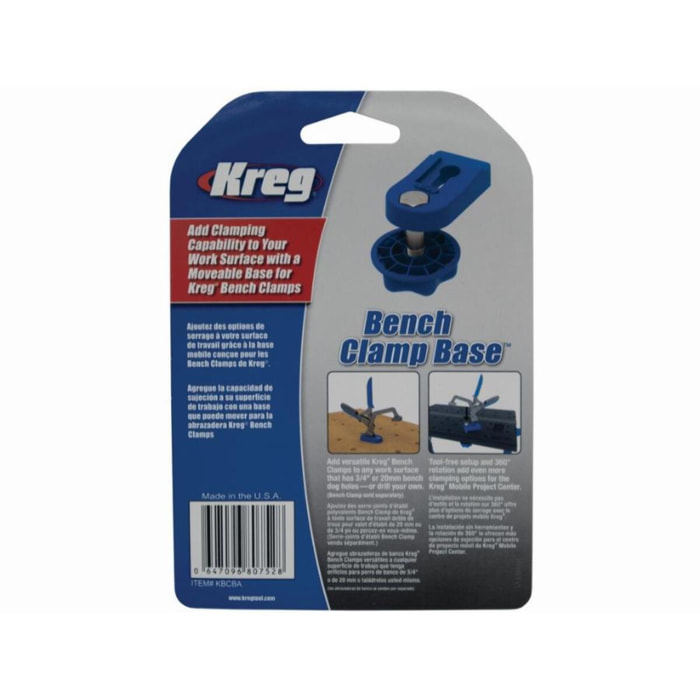 Base de serrage KREG pour établi - KBCBA