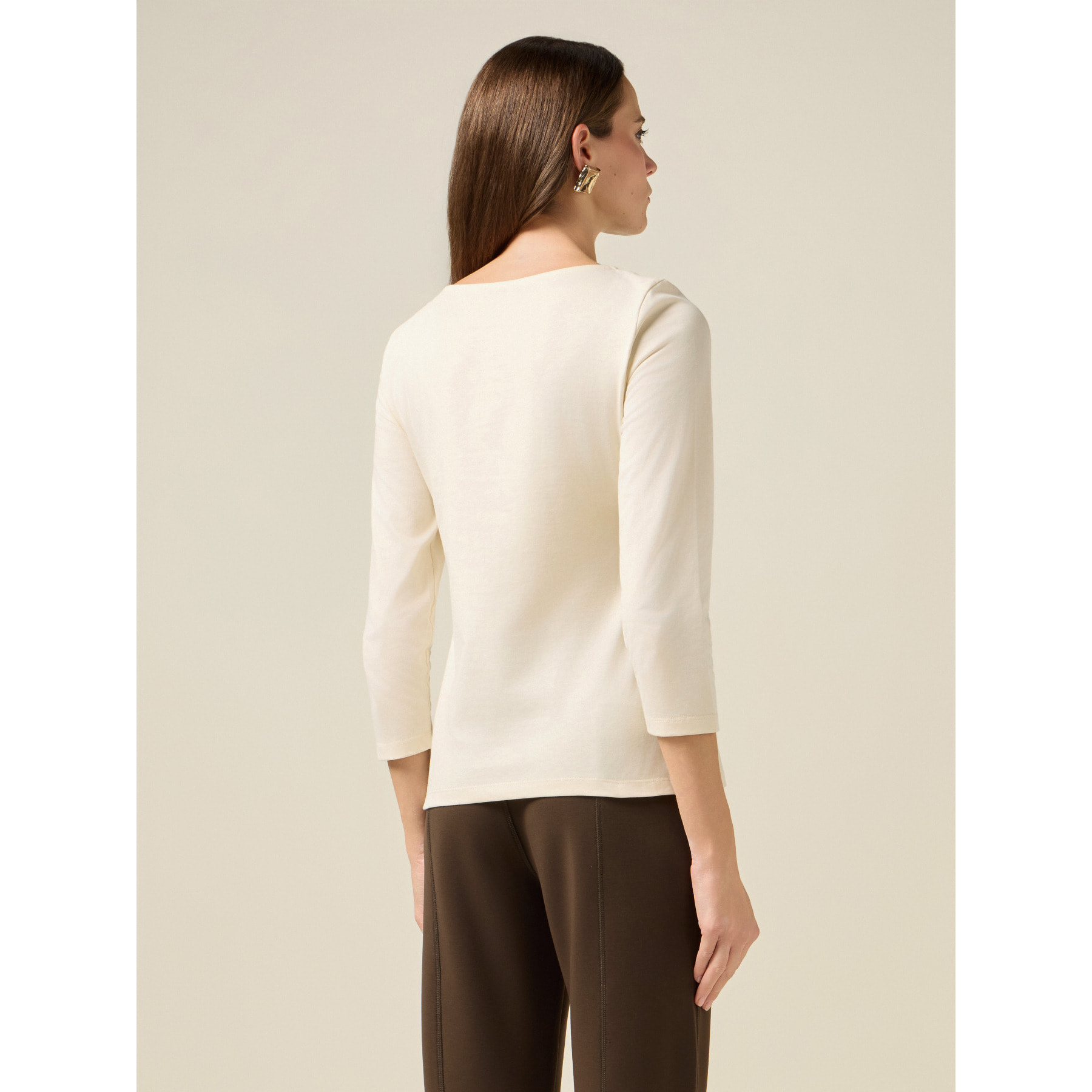 Oltre - Camiseta de algodón con aplicaciones - Blanco