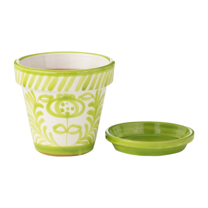 J-Line cache-pot Granada Handmade + Painted - céramique - vert - small - Ø 21 cm