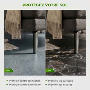 Sticker Sol avec laminat de Protection en Plastique Anti-dérapant | Stickers adhésif Sol - SOL MARBRE NOIR - 1 sticker