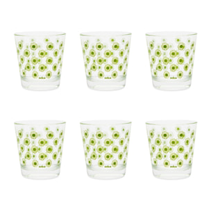 Set 6 Bicchieri Excelsa – Enjoy Margherite, Vetro Verde