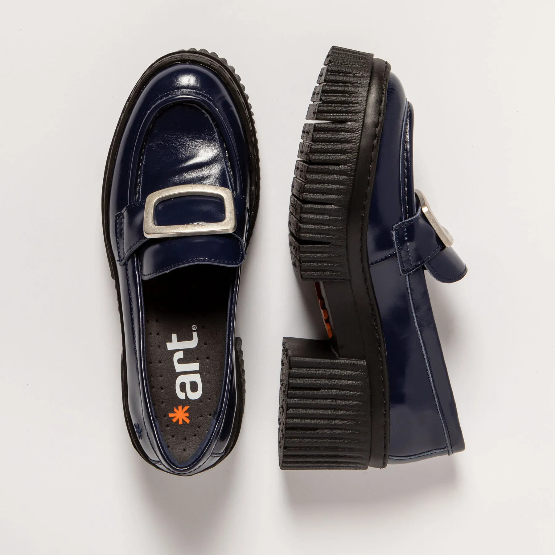 Zapatos con tacón 1372 NAPPA SHINNY NAVY/YORK color Navy