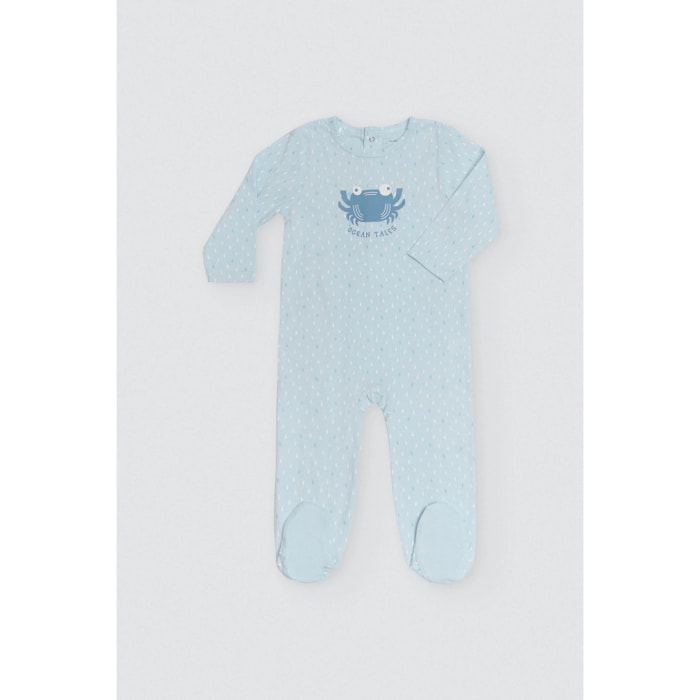 Tutina per neonato Ocean Tales manica lunga blu