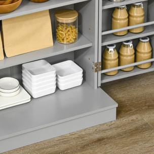 Armoire de cuisine rangement épices 2 portes 4 étagères 12 porte-épices dim. 60 x 30 x 104 cm gris