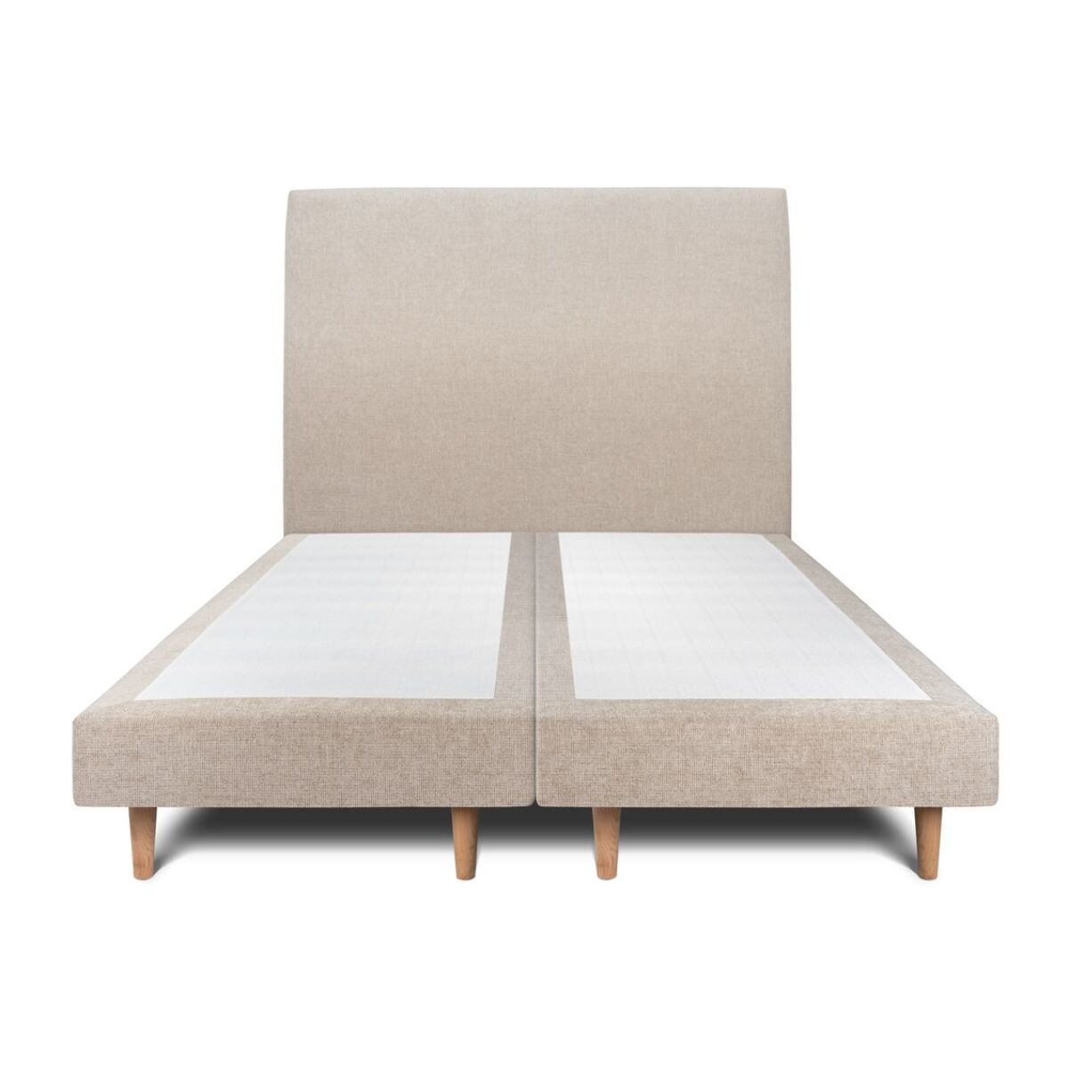 Lit avec tête de lit tapissée tissu et sommier tapissier ep14