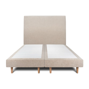 Lit avec tête de lit tapissée tissu et sommier tapissier ep14