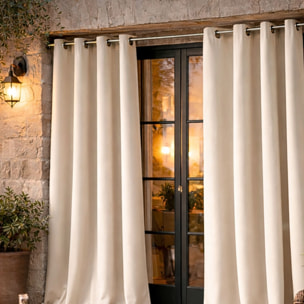 Rideau d'extérieur en tissu déperlant - Ecru