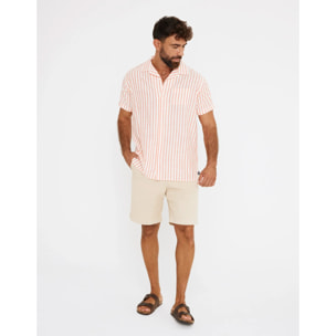 Camisa Rayas Manga Corta Rojo - Rayred