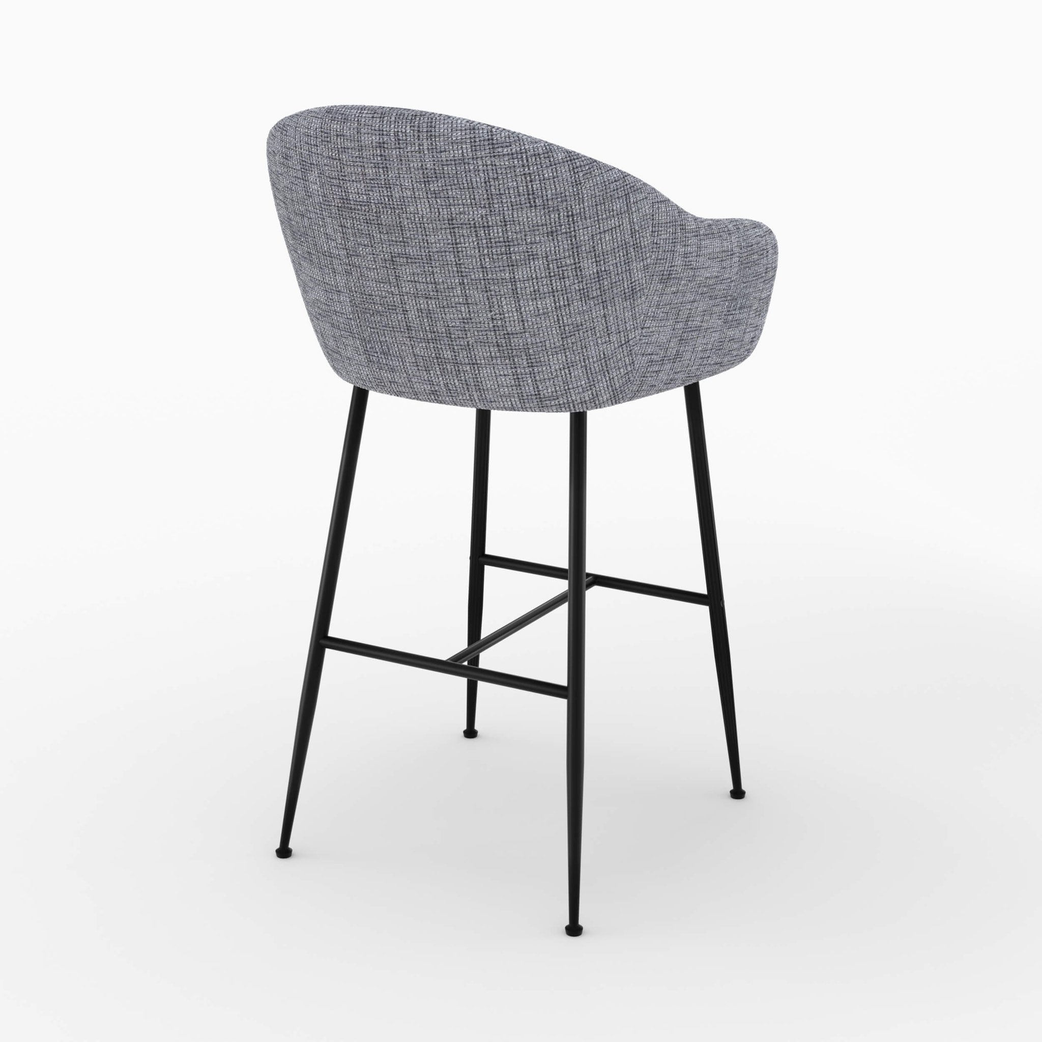 Chaise de bar en tissu gris chiné 76 cm - Socky