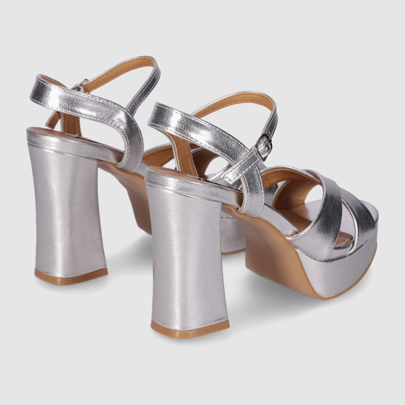 Sandalias - Plata - Tacón: 10 cm