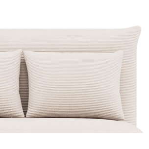 Lumi - Banquette convertible clic-clac 2 places en velours côtelé - Beige