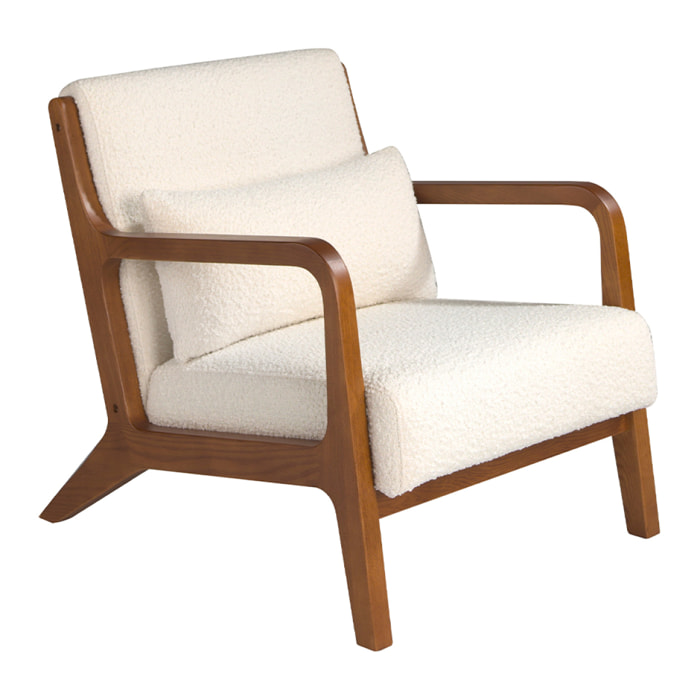 Sillón Angel Cerda tapizada con cojín riñonero 68x86x74cm