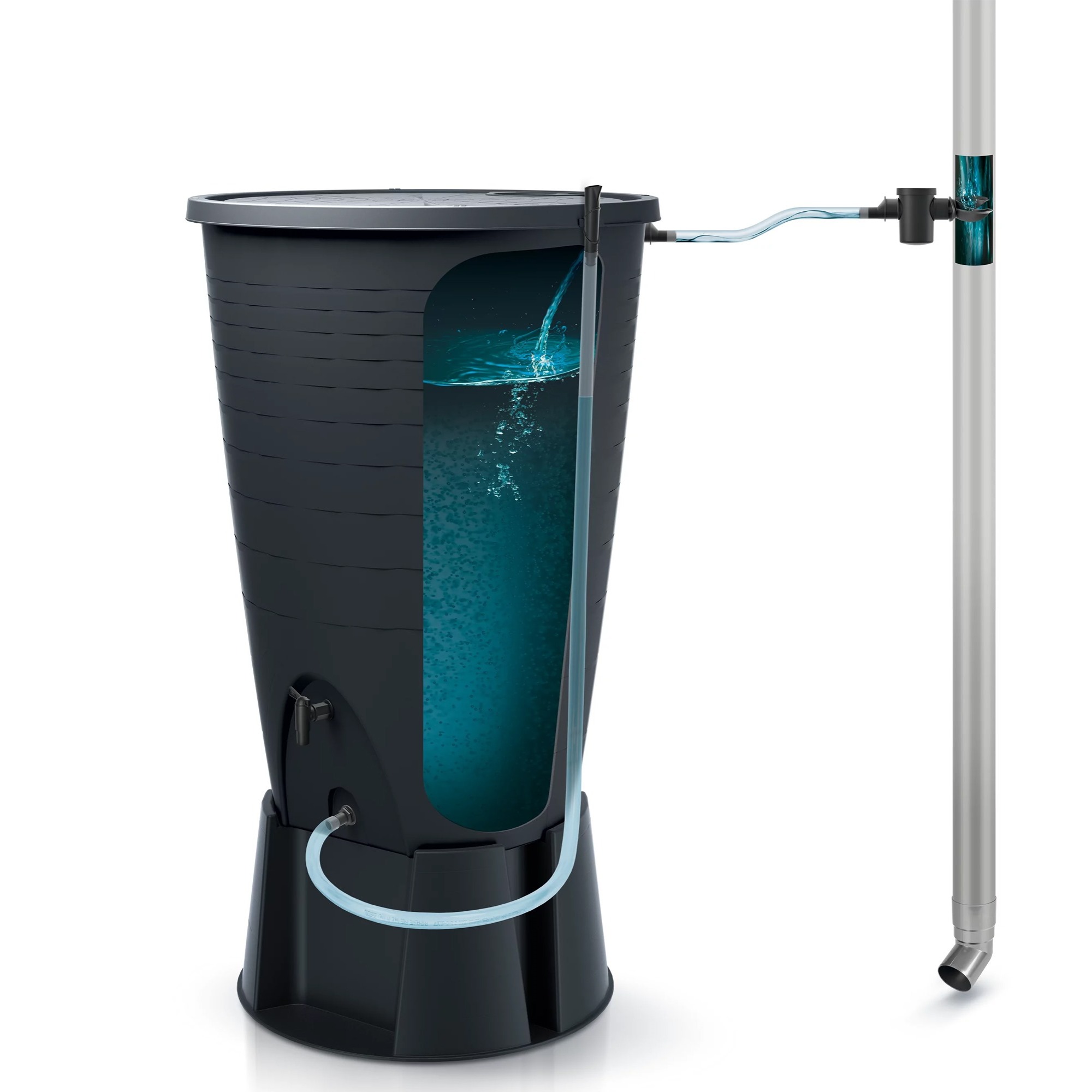 Depósito para agua de lluvia, incluye base y set de conexión peruno set 260l., dimensiones (mm) 720x720x1260