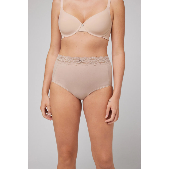 Mutandina basic a vita alta in cotone naturale