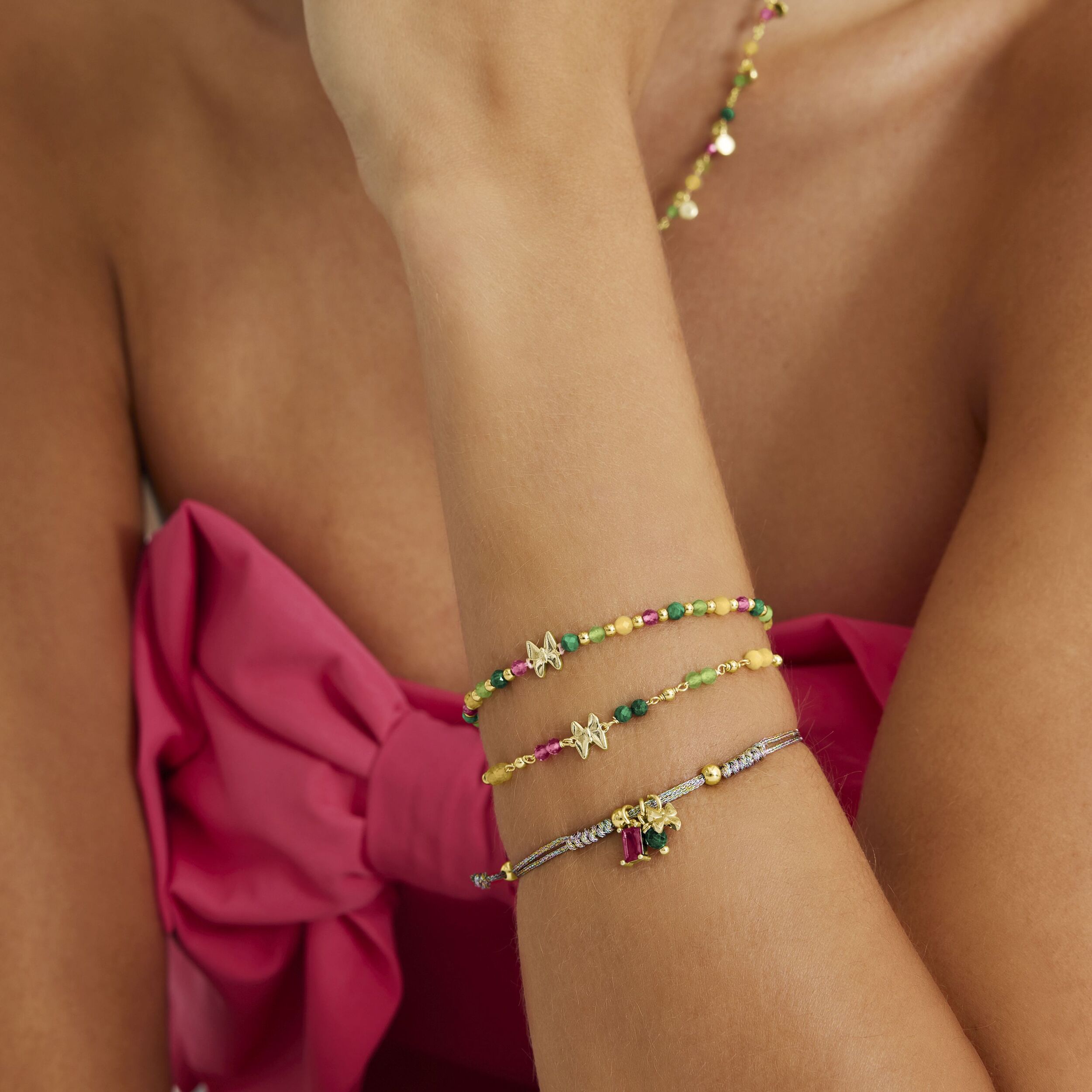 Pulsera Mariposa acabado oro amarillo 18k