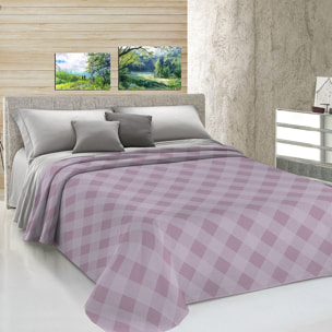 Copriletto di cotone lovely check rosa