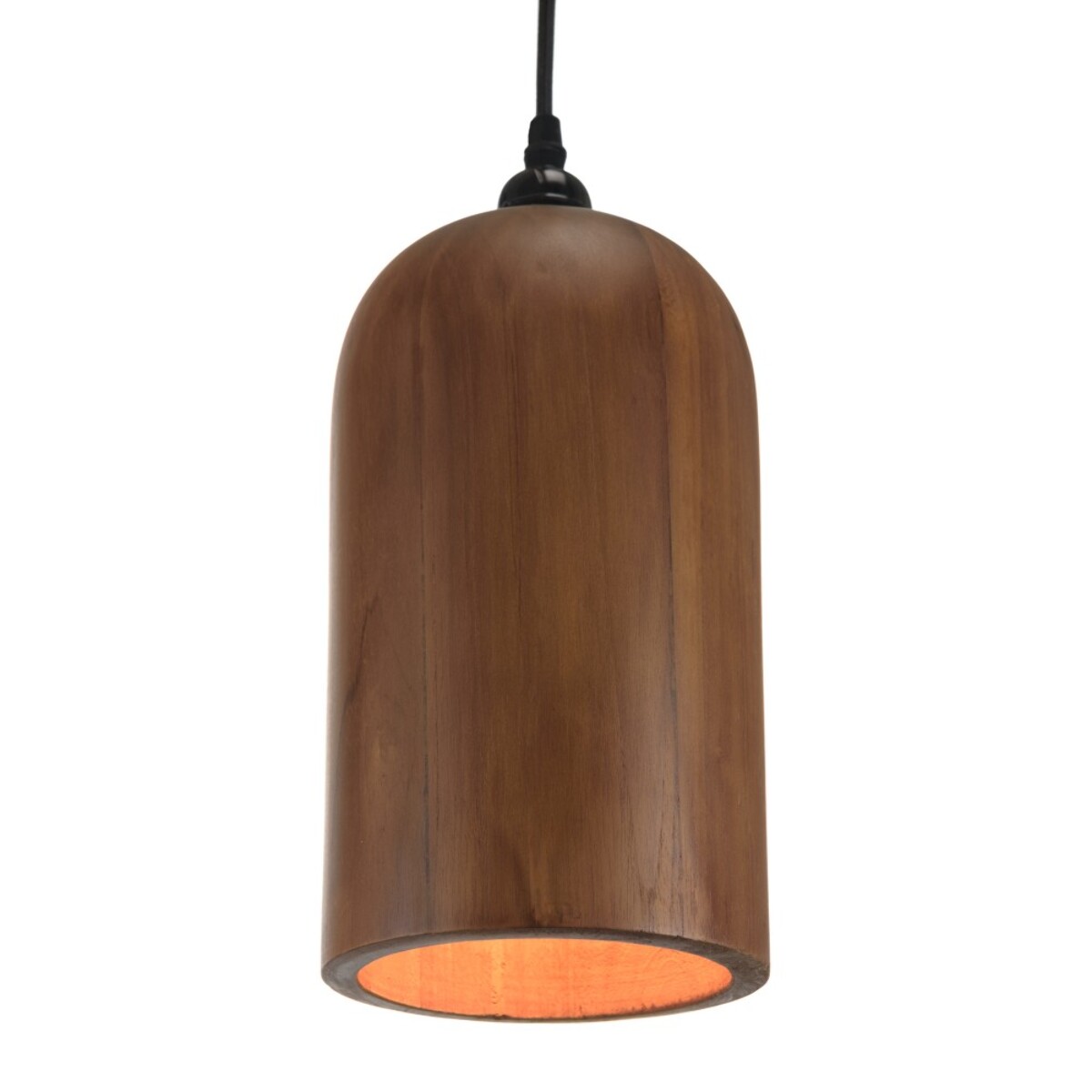 SIXTINE - Suspension forme allongée 15x15cm en bois de teck recyclé