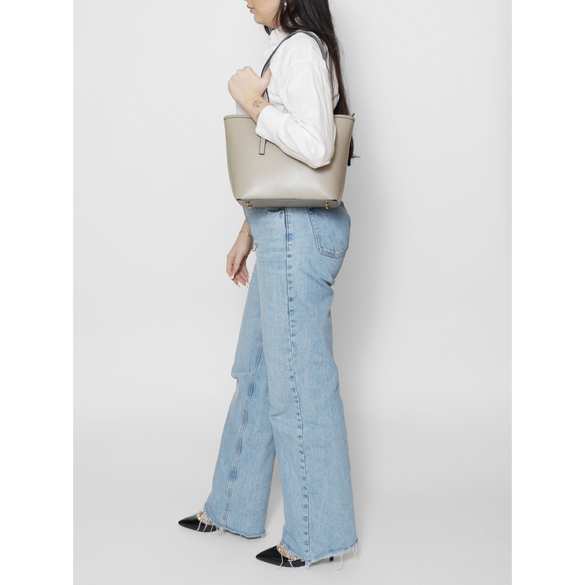 Borsa a spalla da donna - Modello Michelle - Vera pelle - 26.0 x 23.0 x 12.0 cm