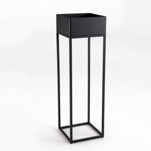 DALY - Sellette carrée / porte plantes MM noire piètement métal