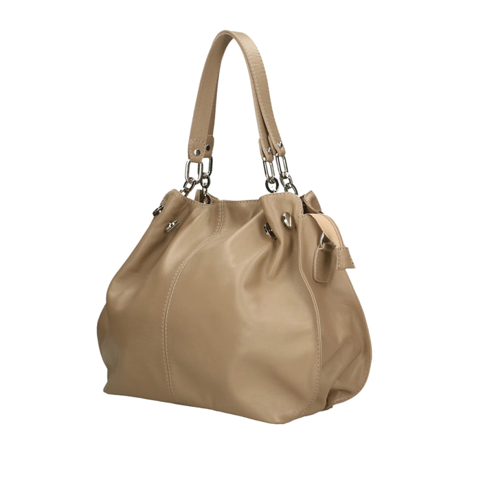 Borsa a spalla da Donna Charlotta in Vera Pelle Made in Italy 30x38x12 cm